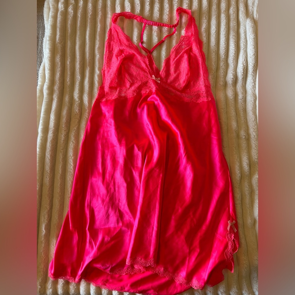 Hot neon pink Victoria’s Secret slip dress